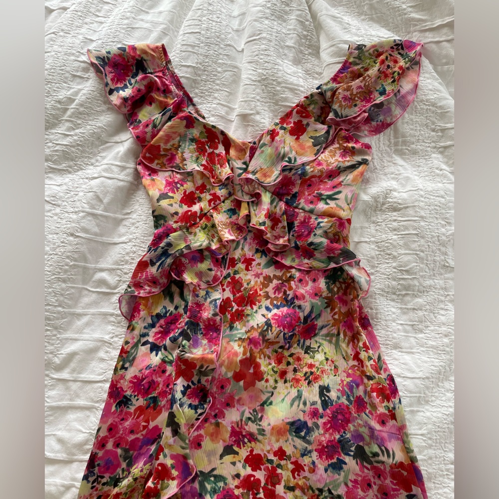Zara Floral Ruffle Summer Dress